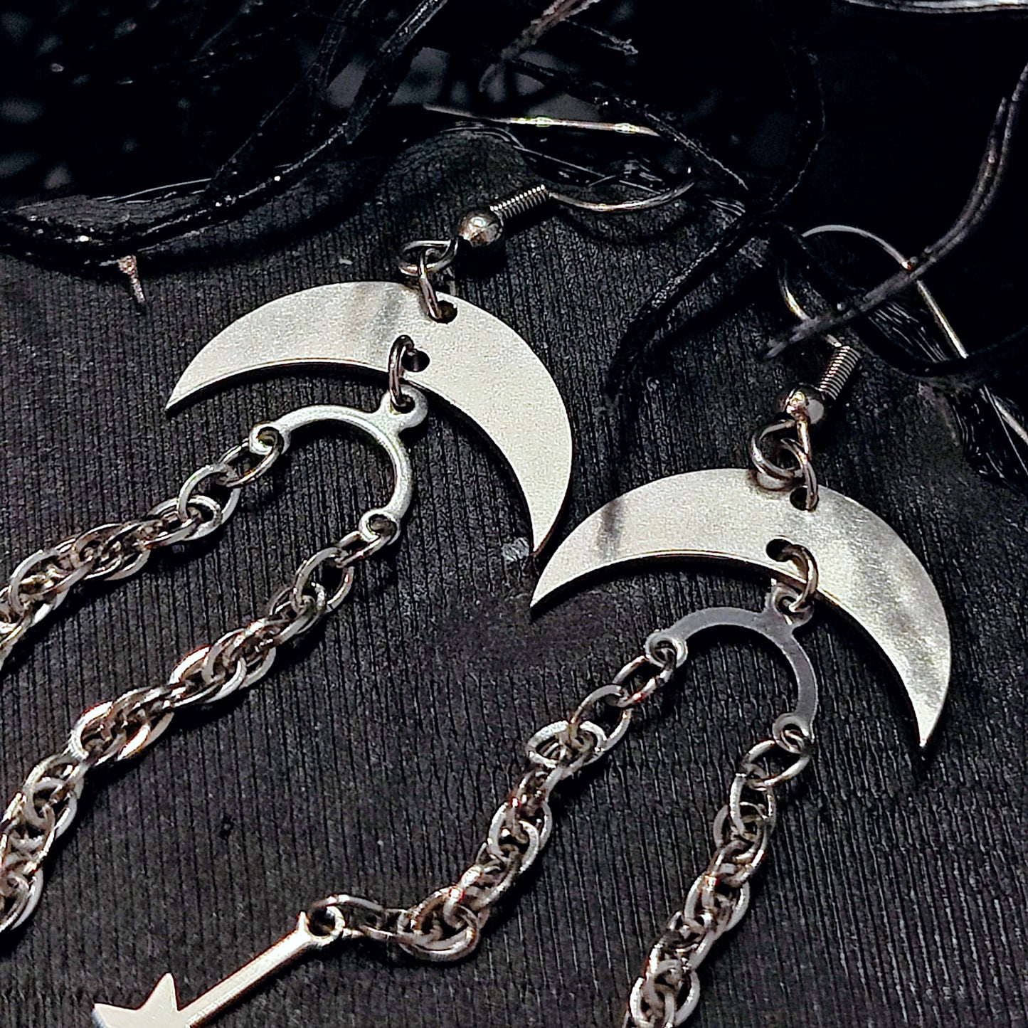 Sparkling Celestial Dangle Earrings w/ Implant Grade Surgical Steel Hooks