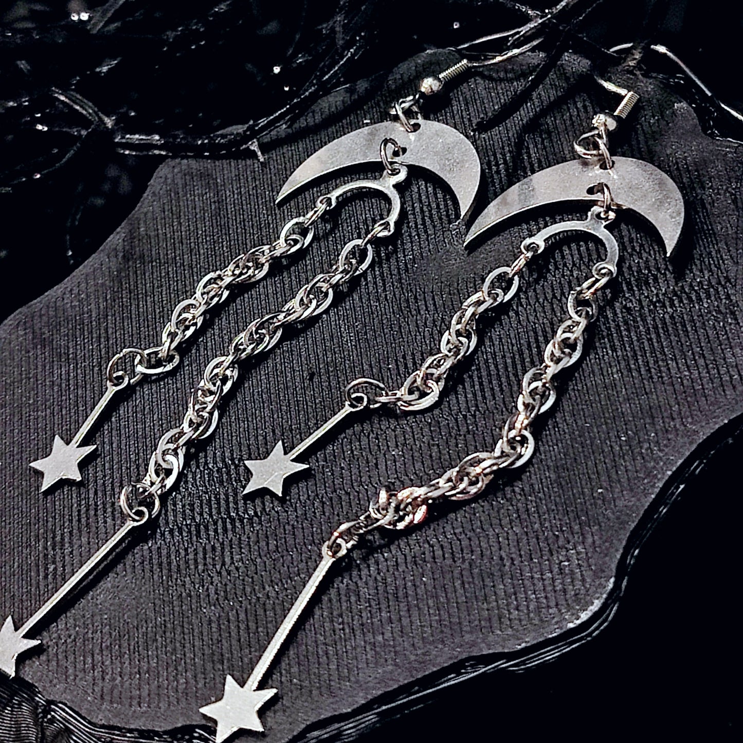 Sparkling Celestial Dangle Earrings w/ Implant Grade Surgical Steel Hooks