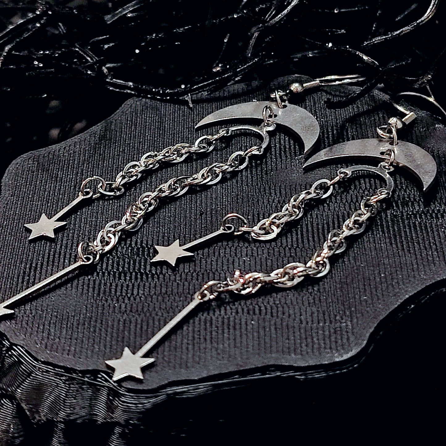 Sparkling Celestial Dangle Earrings w/ Implant Grade Surgical Steel Hooks