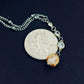 Dainty Pearl Skull Necklace with Cubic Zirconia Detailing, 18 inches Long