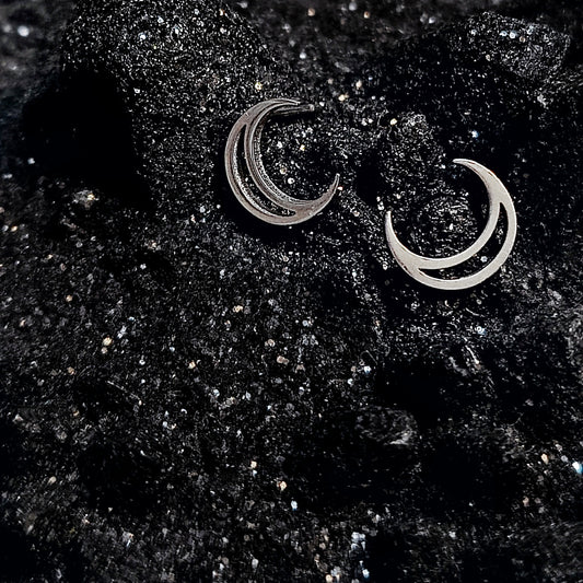 Dainty Crescent Moon Studs Made w/ Implant Grade Surgical Steel