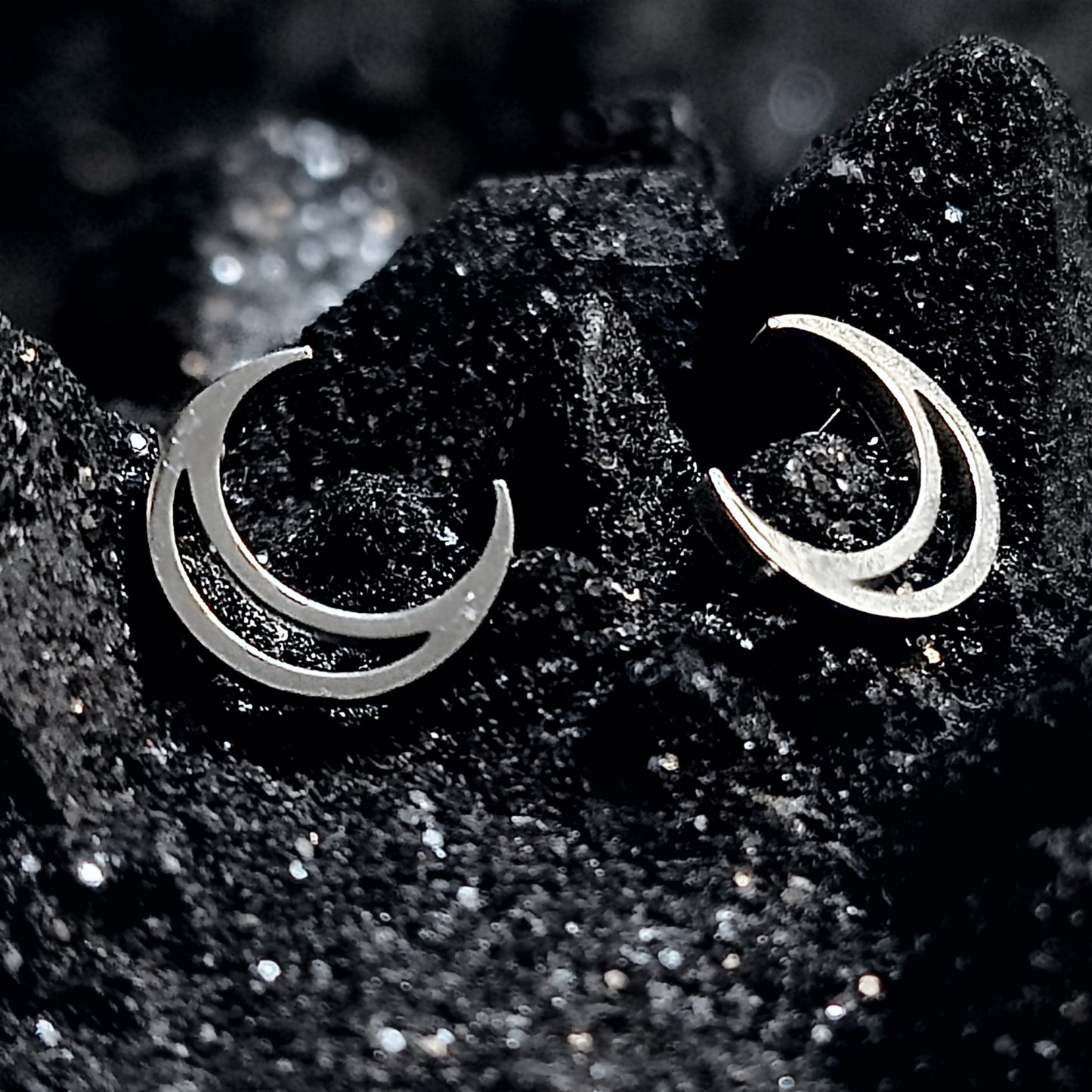 Dainty Crescent Moon Studs Made w/ Implant Grade Surgical Steel