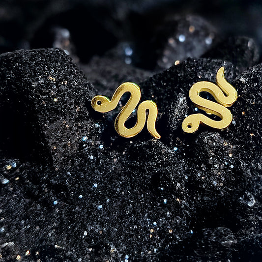 Dainty Snake Studs Made w/ 18k Gold Plated Surgical Steel