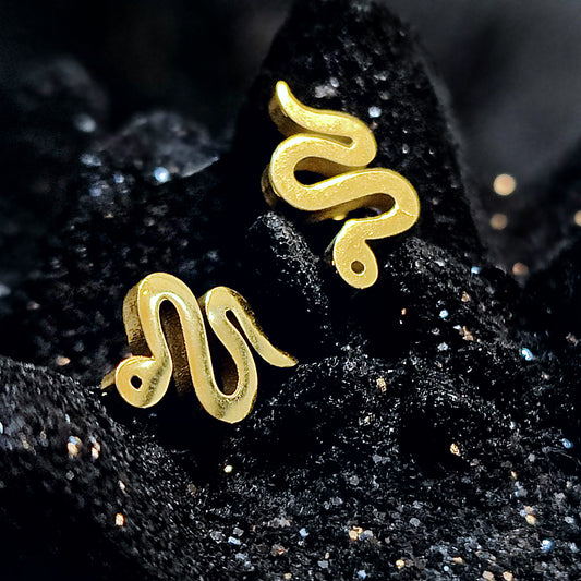 Dainty Snake Studs Made w/ 18k Gold Plated Surgical Steel