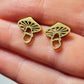 Dainty Mushroom Studs Made w/ 18k Gold Surgical Steel