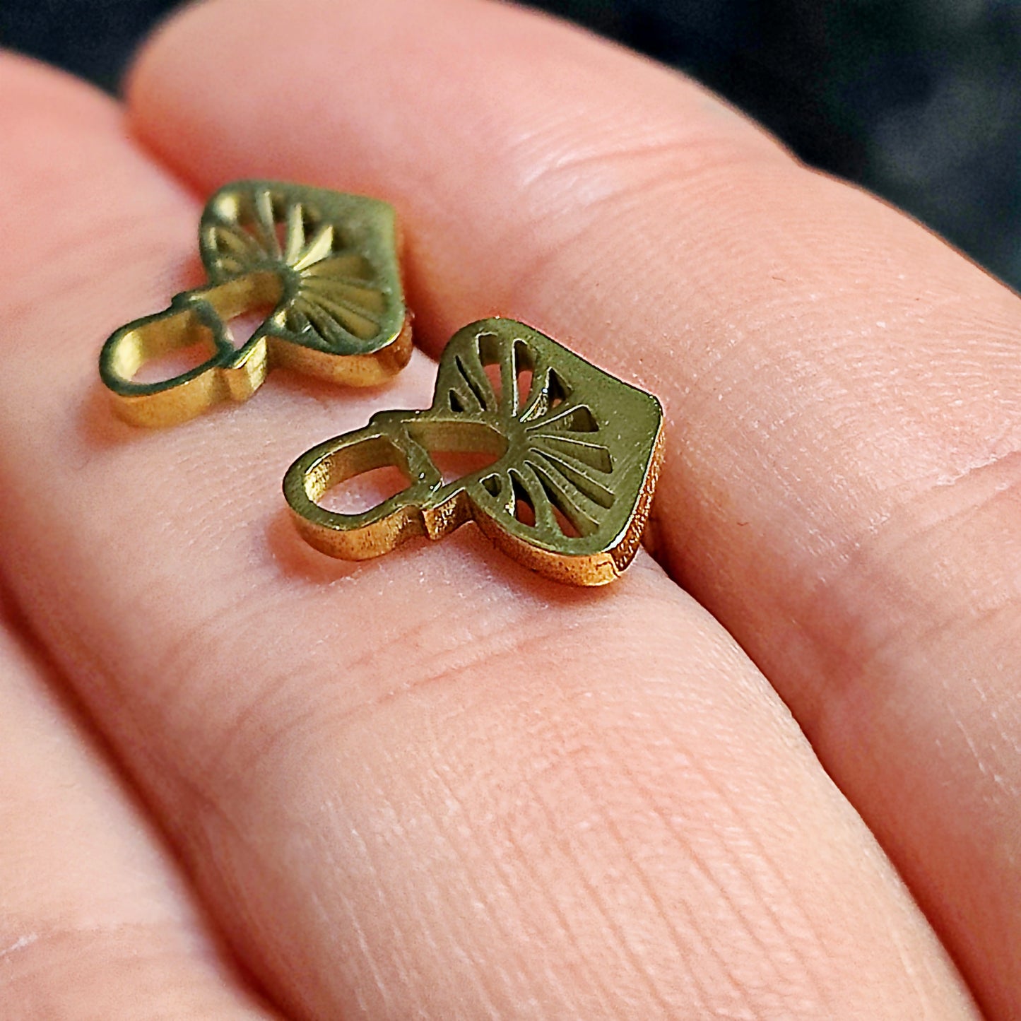 Dainty Mushroom Studs Made w/ 18k Gold Surgical Steel