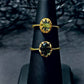 Green Tourmaline Crown Ring in 18k Gold Plated Sterling Silver w/ Adjustable Band (US SIZES 5-10)