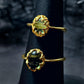 Green Tourmaline Crown Ring in 18k Gold Plated Sterling Silver w/ Adjustable Band (US SIZES 5-10)