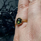 Green Tourmaline Crown Ring in 18k Gold Plated Sterling Silver w/ Adjustable Band (US SIZES 5-10)