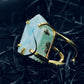 SHOPIFY EXCLUSIVE: Larimar Statement Cocktail Arc Ring in 24k Gold Plating w/ Adjustable Band (US SIZES 8-12)