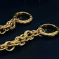 Labradorite Chainmail Moon  Ear Weights w/ 18k Gold Plated Stainless Steel Hoop Clickers