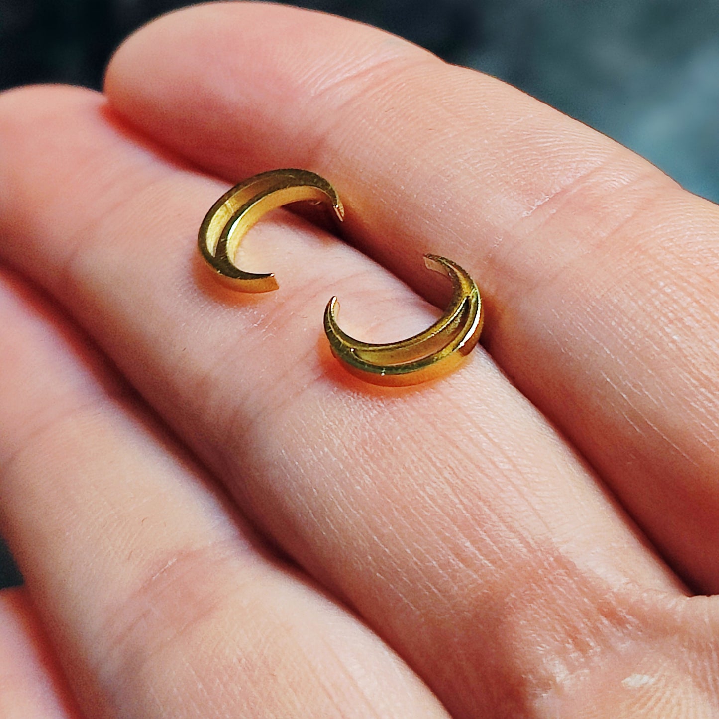 Dainty Crescent Moon Studs Made w/ 18k Gold Surgical Steel