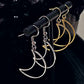 LIGHTWEIGHT Hollow Moon Earrings in Gold w/ 18k Gold Surgical Steel Hooks