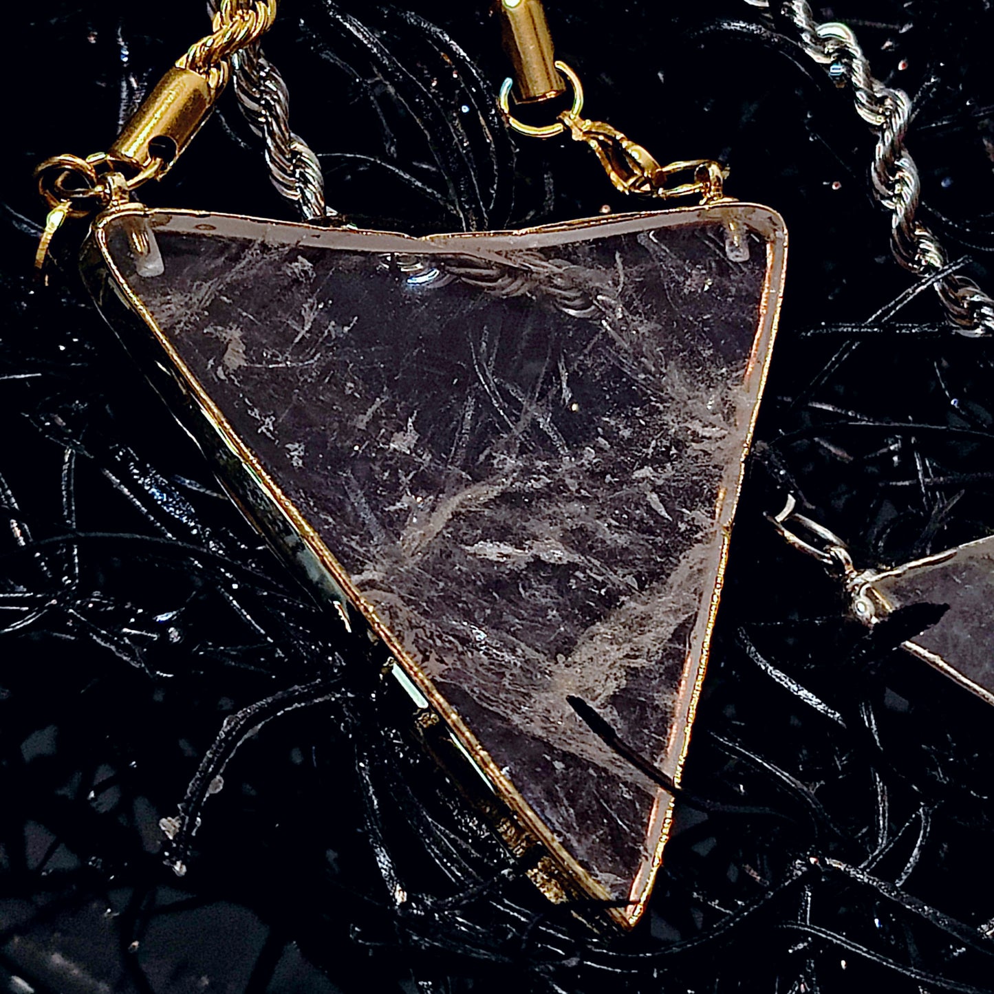 *THE BERMUDA TRIANGLE* in Gold, 18 inch Chain- Custom Length Available