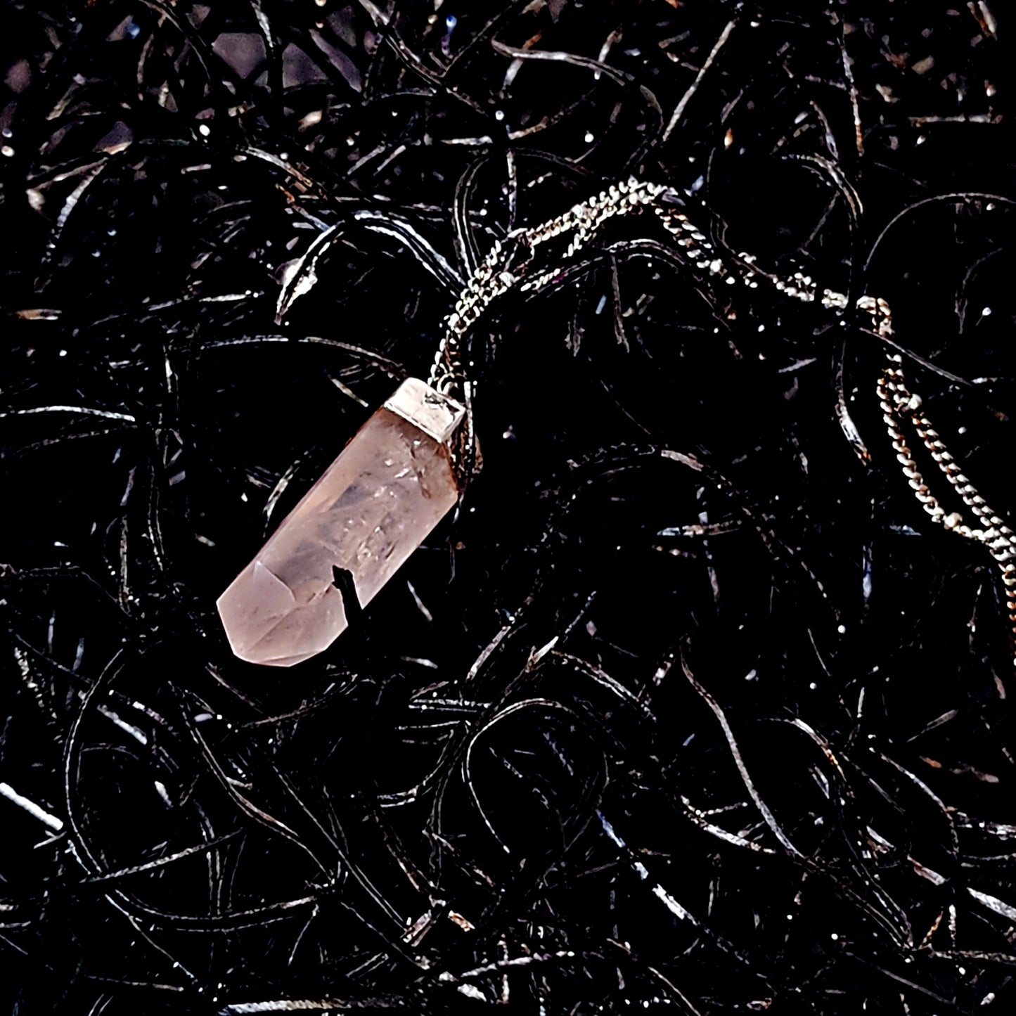 ***CLEARANCE**** Was $45.00 -NOW $30.00- Single Terminated Rose Quartz Necklace, 16 inches