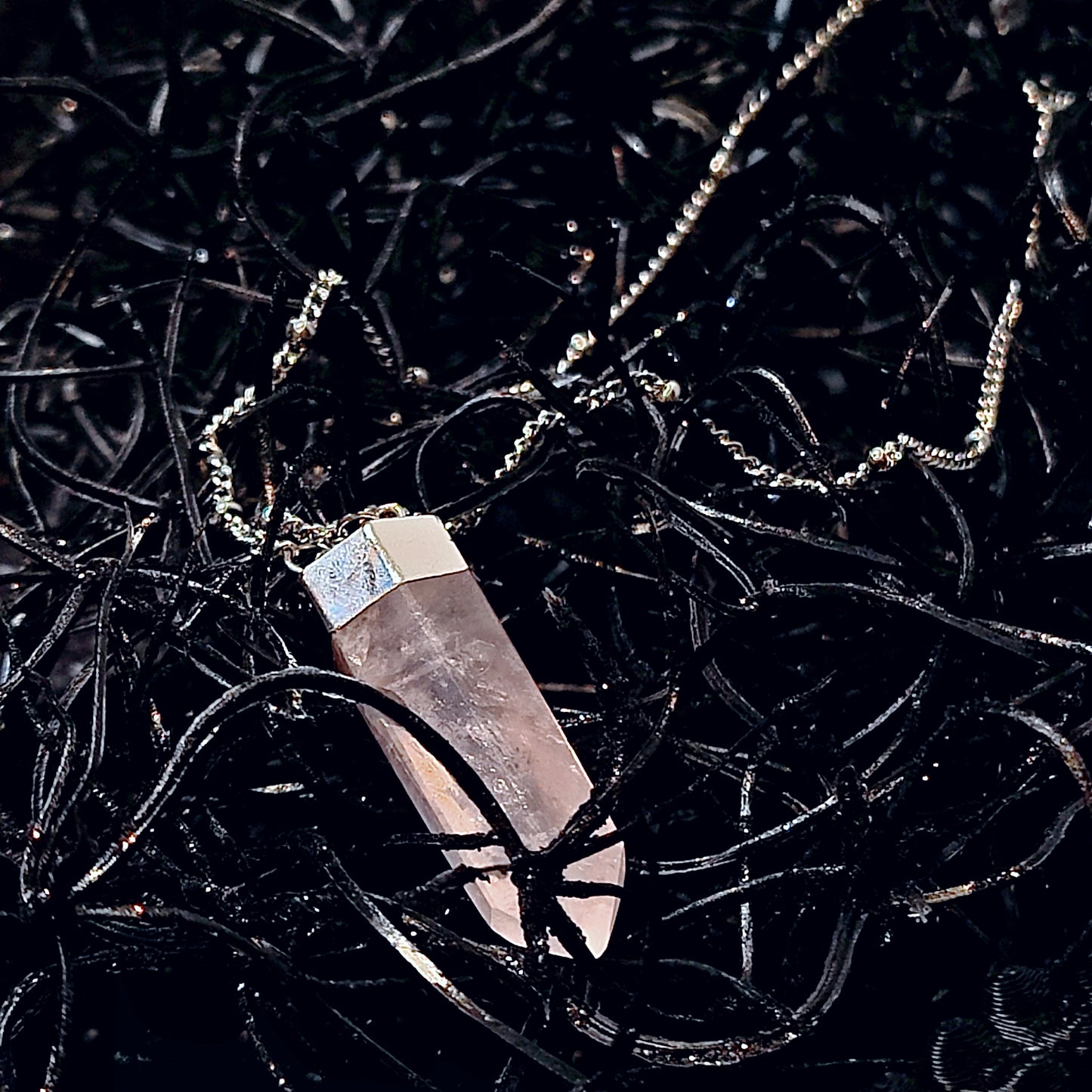 ***CLEARANCE**** Was $45.00 -NOW $30.00- Single Terminated Rose Quartz Necklace, 16 inches