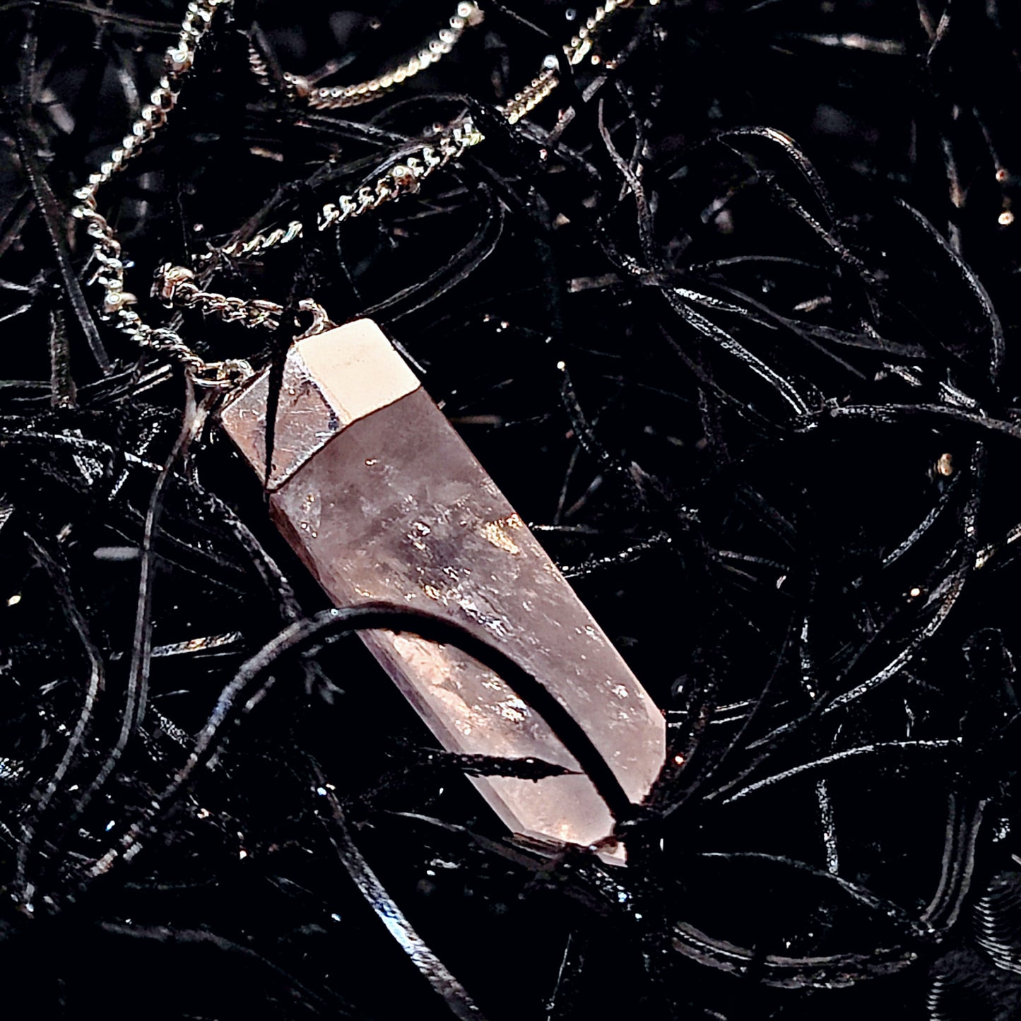 ***CLEARANCE**** Was $45.00 -NOW $30.00- Single Terminated Rose Quartz Necklace, 16 inches