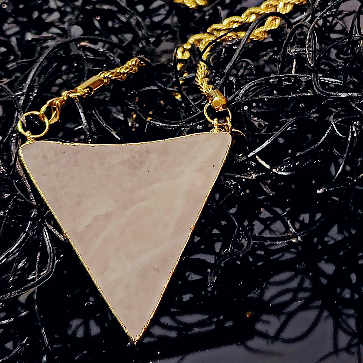 *THE BERMUDA TRIANGLE* in Gold, 18 inch Chain- Custom Length Available