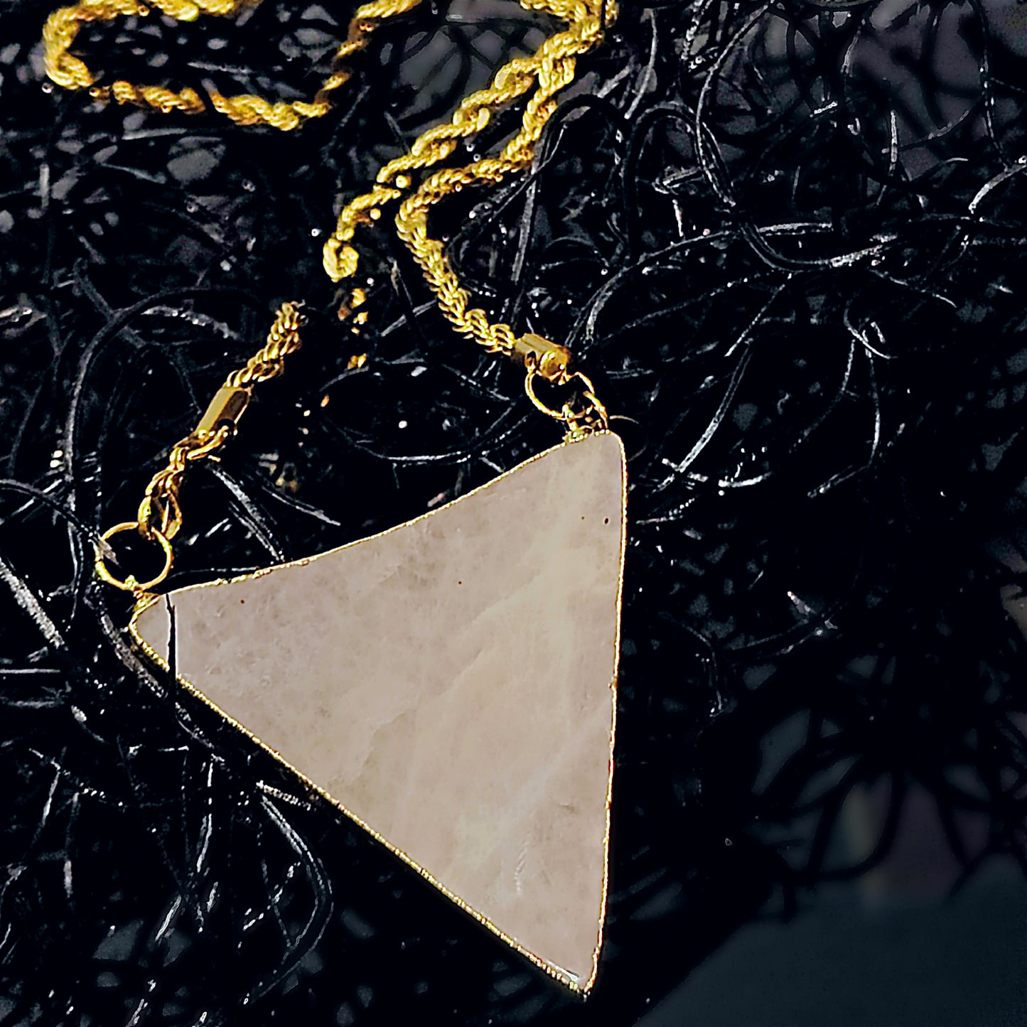 *THE BERMUDA TRIANGLE* in Gold, 18 inch Chain- Custom Length Available