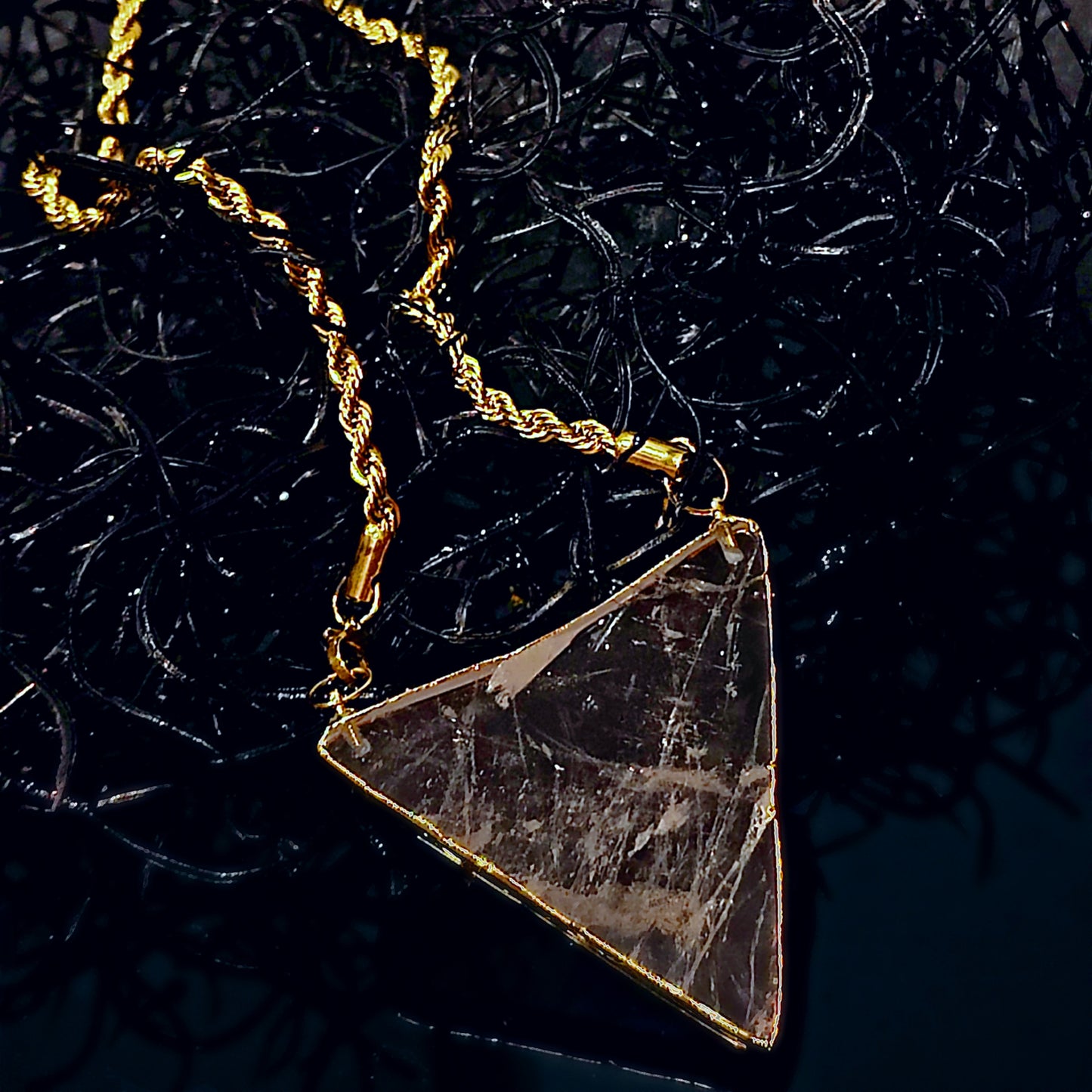 *THE BERMUDA TRIANGLE* in Gold, 18 inch Chain- Custom Length Available